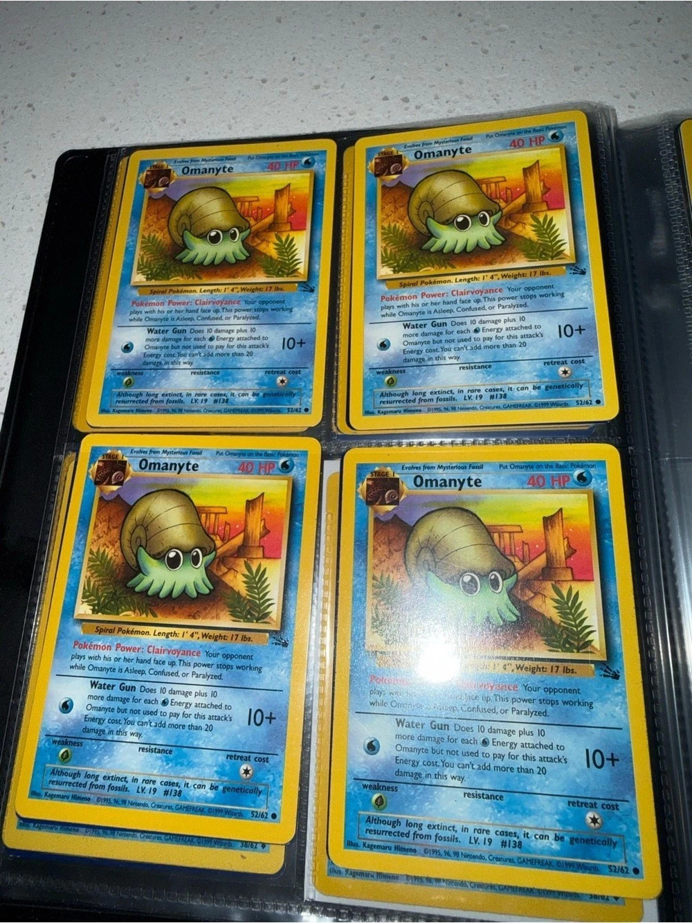 Pokémon Omanyte Trading Cards Set 4 lot set vintage
